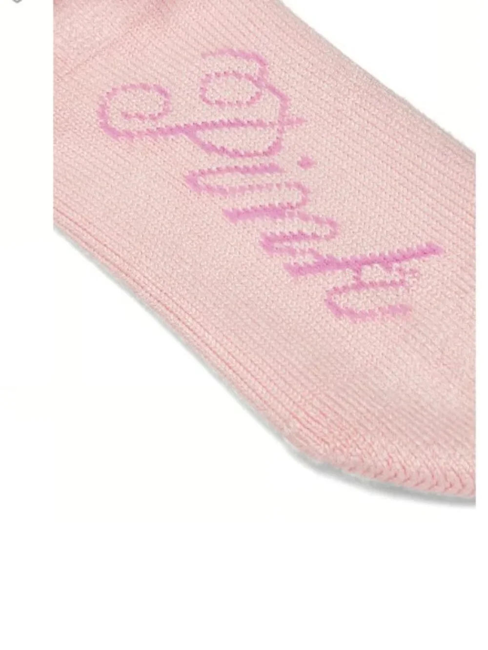 Victoria's Secret PINK Ribbed Slouch Socks Pink Tulip BLING Bow Slouchy NWT